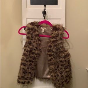 Faux fur cheetah vest.